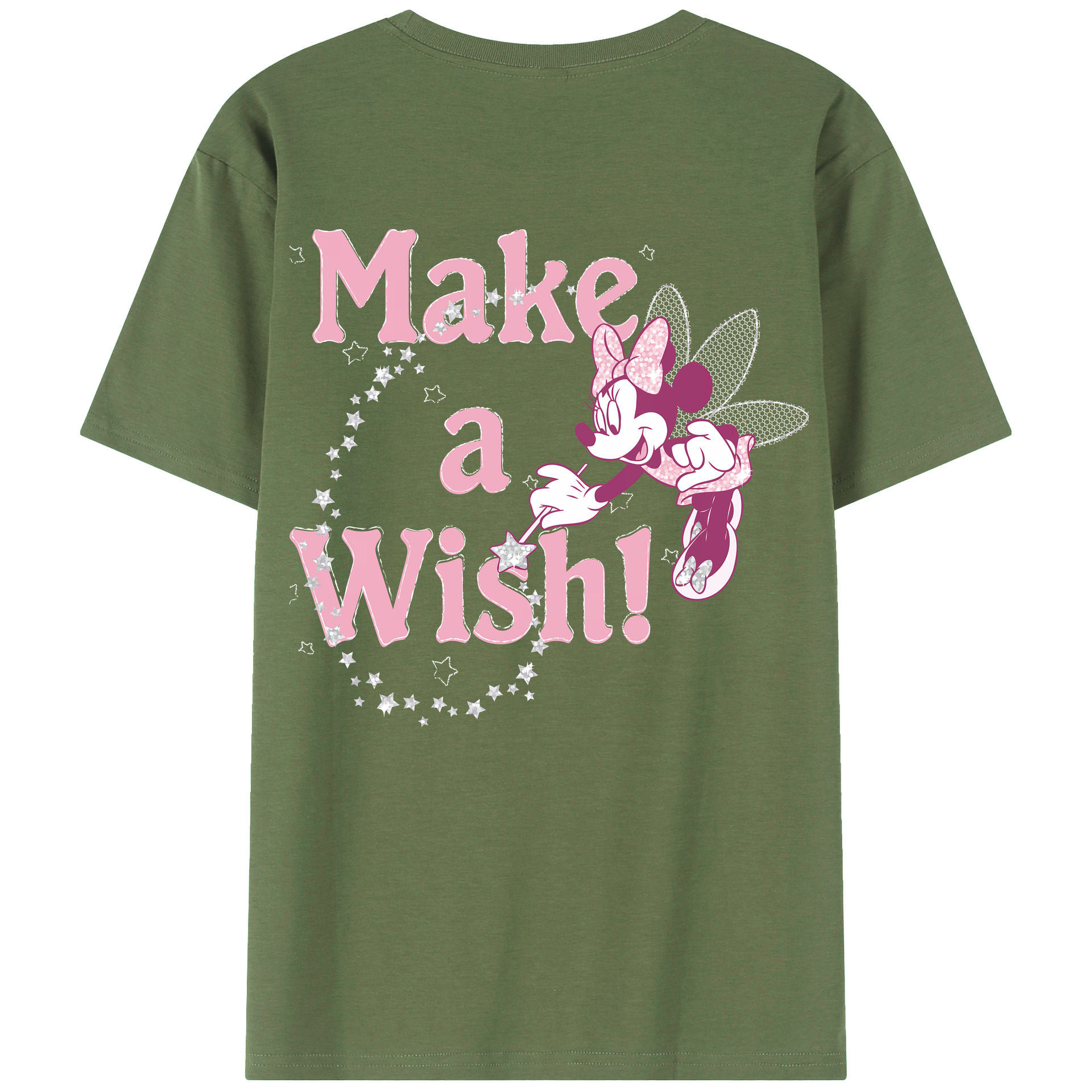 （画像用） ミッキーマウス Mickey Mouse 綿100％ メンズ半袖Tシャツ（バックプリント） 通気性